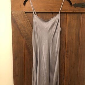 Intimately Free People Silver Satin Slip Dress